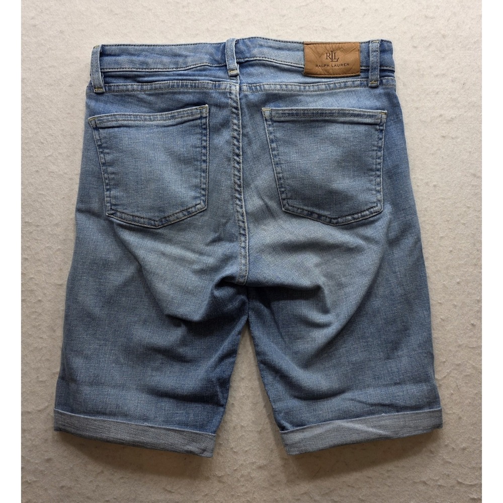 Ralph Lauren Women's Cuffed Hem Blue Denim Cut Off Jeans. Size 2 - Picture 3 of 8